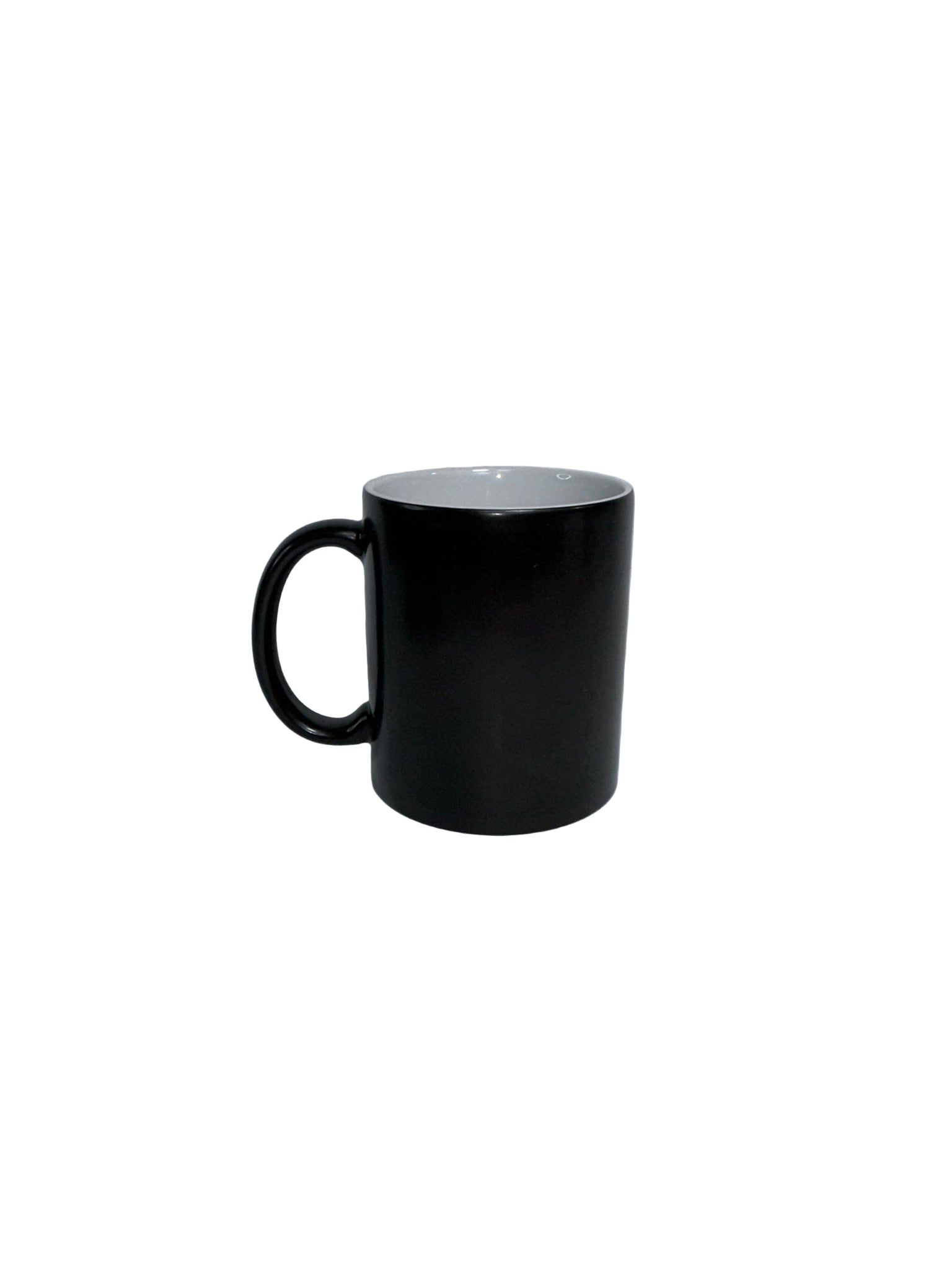 Black mug on a white background