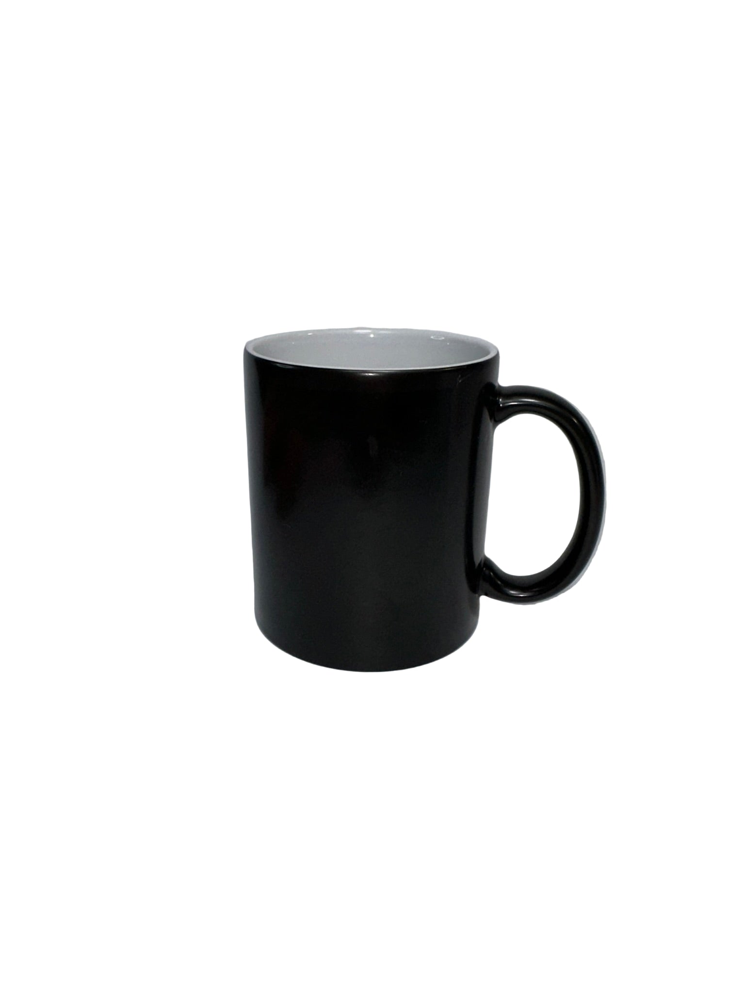 Black mug on a white background